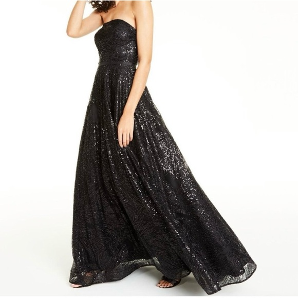 Black Sequin Formal Gown - Say Yes To The Dress Collection - Size 11/12 - Picture 3 of 10